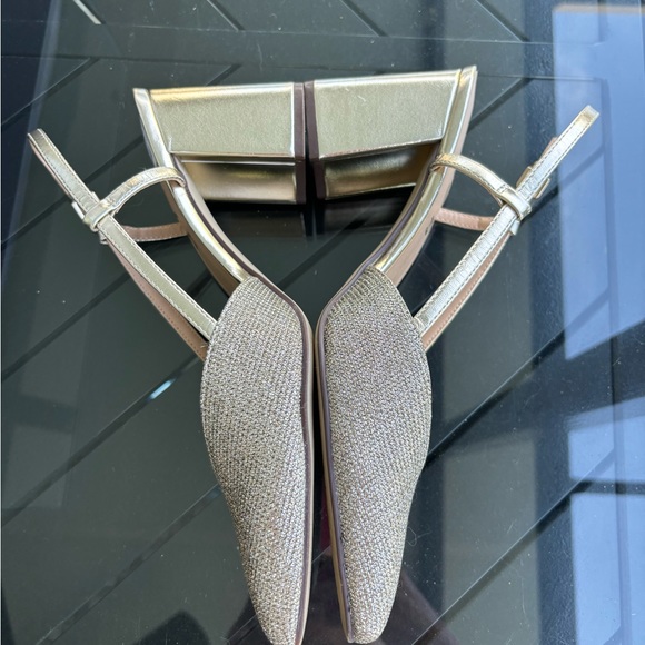 New Unisa, gold shiny, sparkling, sling back high heels, sandals, size 11 - Picture 8 of 9